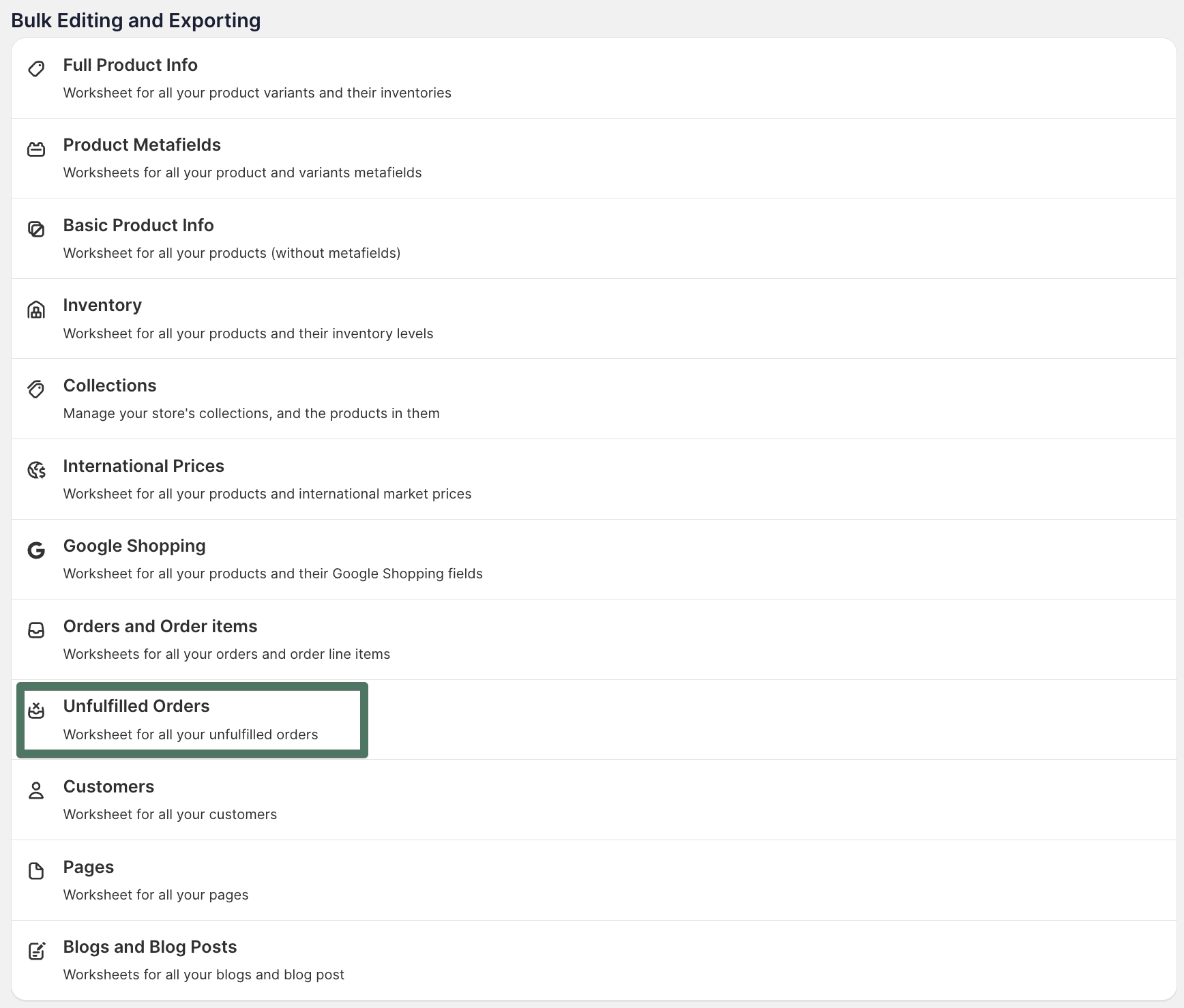 New Shopify workbook templates