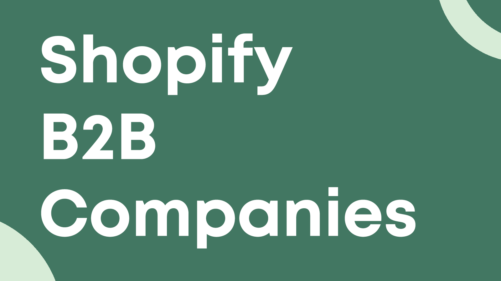 Shopify B2B Company data sync, along with new Customer and Line-Item fields