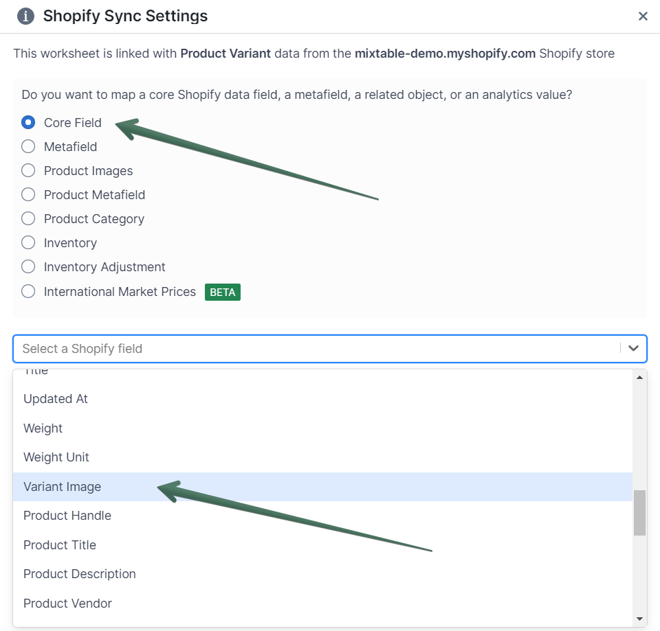 Edit Shopify Variant images with a spreadsheet