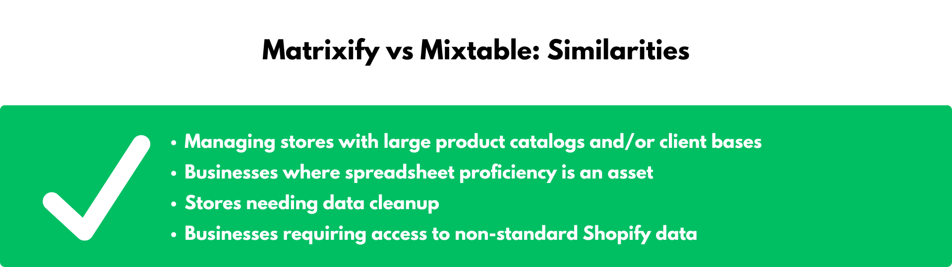 Both Matrixify and Mixtable apps are praised for
