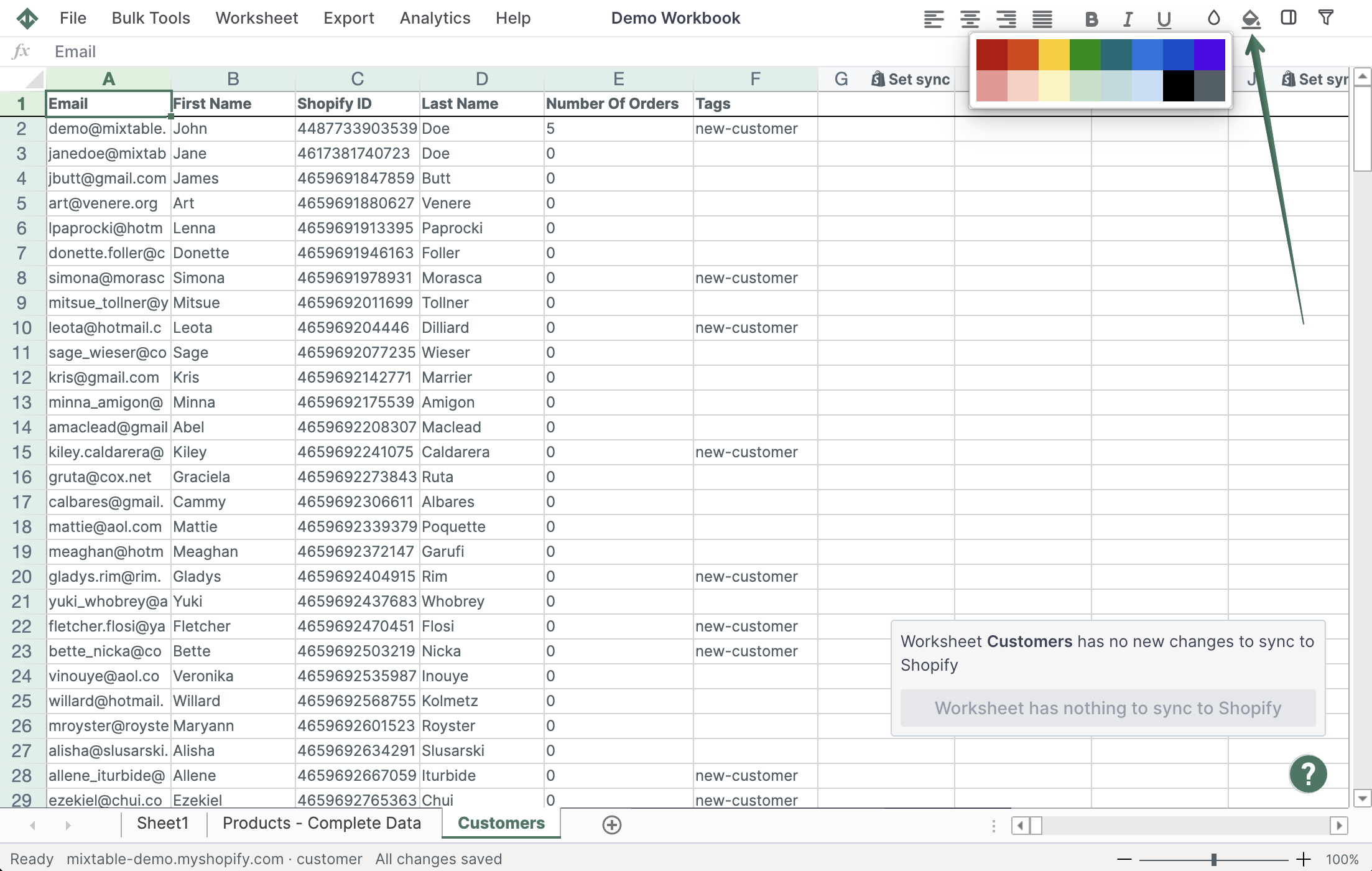remove the colour from the cell