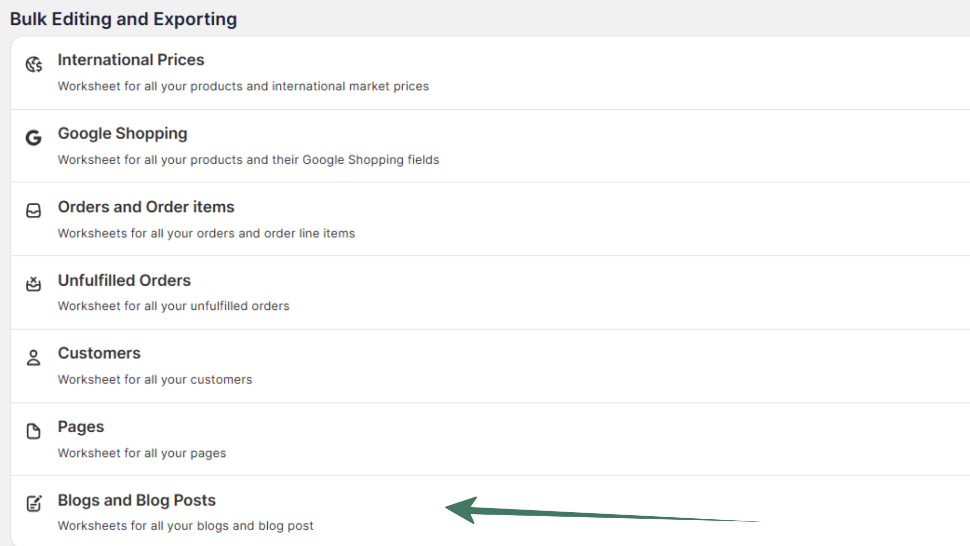 Blogs and blog posts spreadsheet template