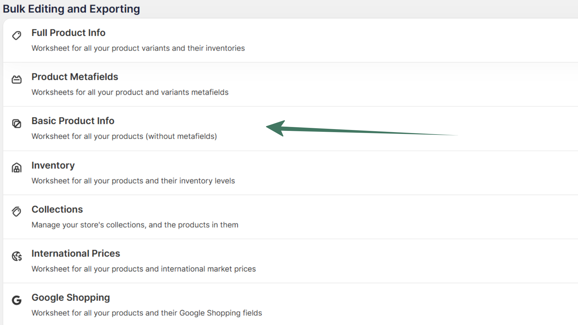 Basic product template