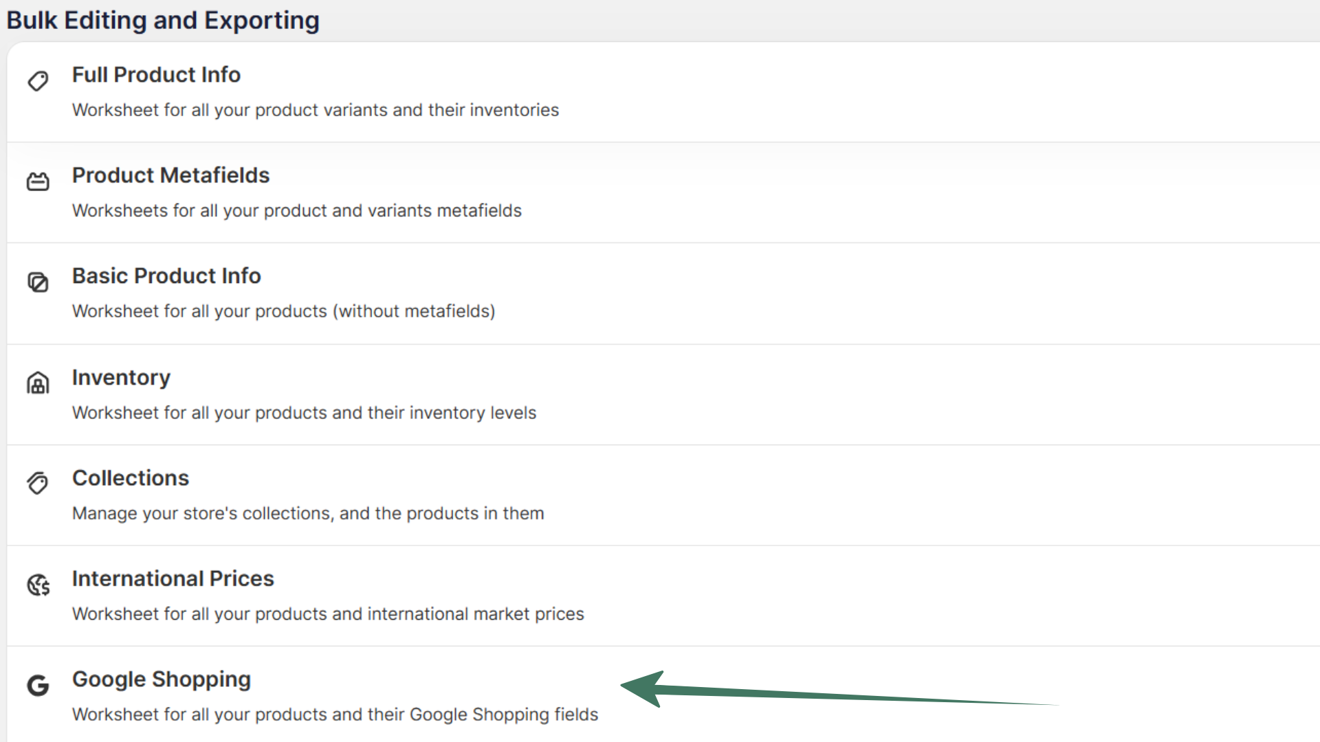 Google Shopping template