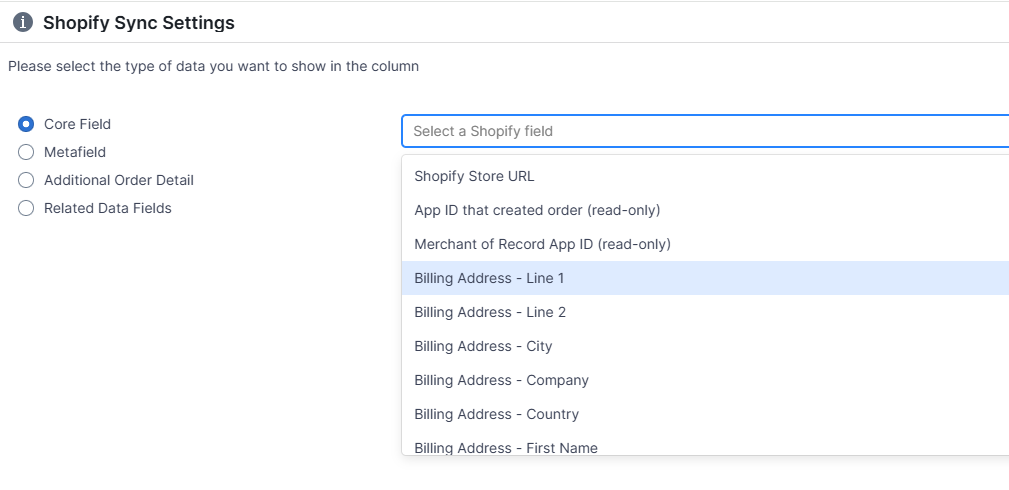 shopify orders data in a spreadsheet