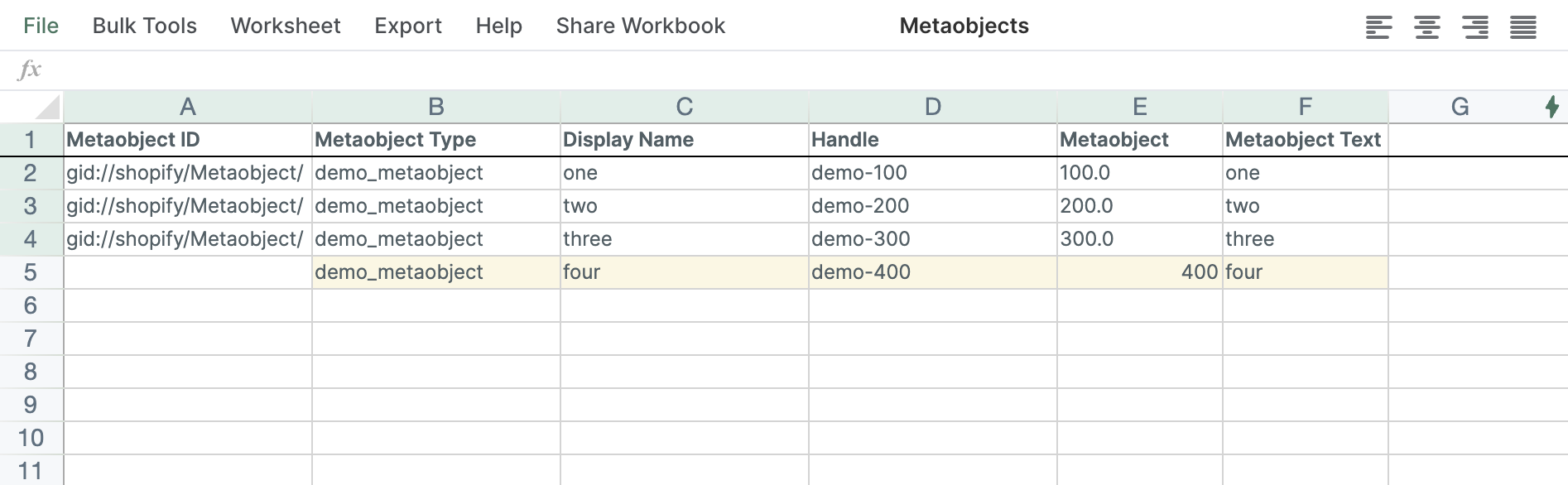 Create a new metaobject entry