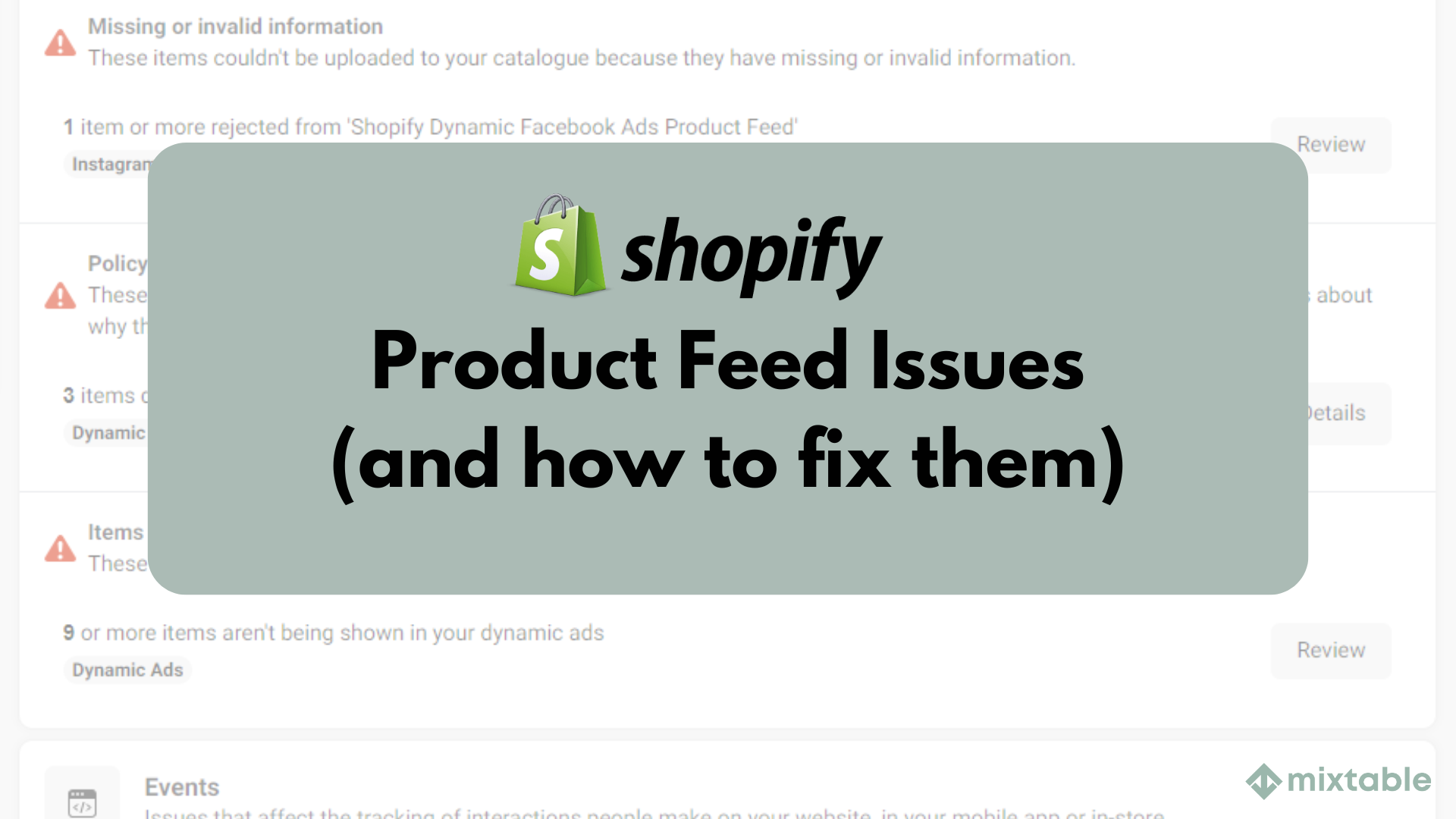 Shopify Product Feed Issues (Google Ads & Meta) — Causes and Fixes